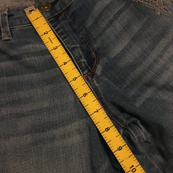 Vintage America Missy Regular Fit Emroidered Denim Blue Jeans - Picture 14 of 15
